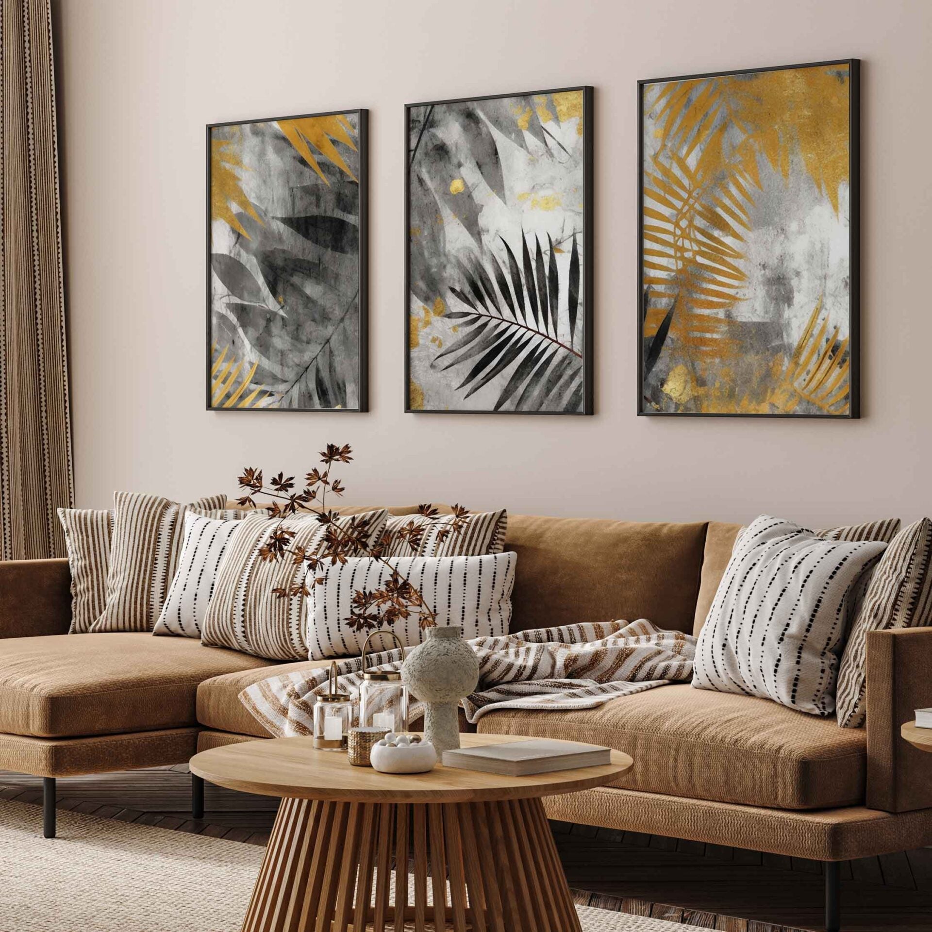 Framed Canvas Abstract Leaf