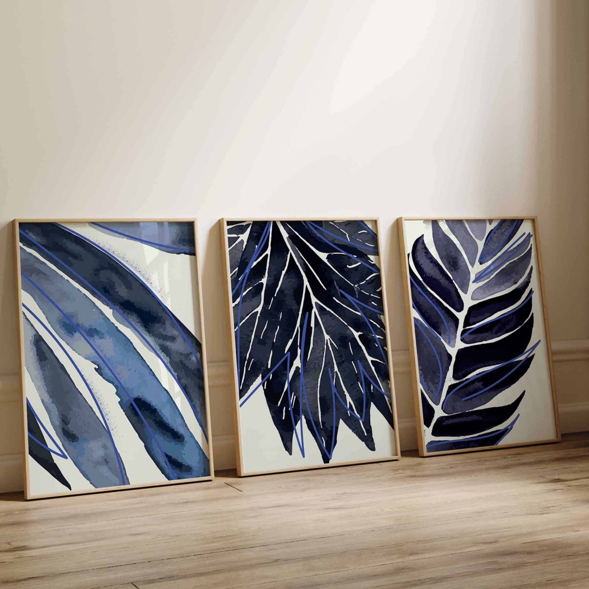 Blue Leaves Wall Art