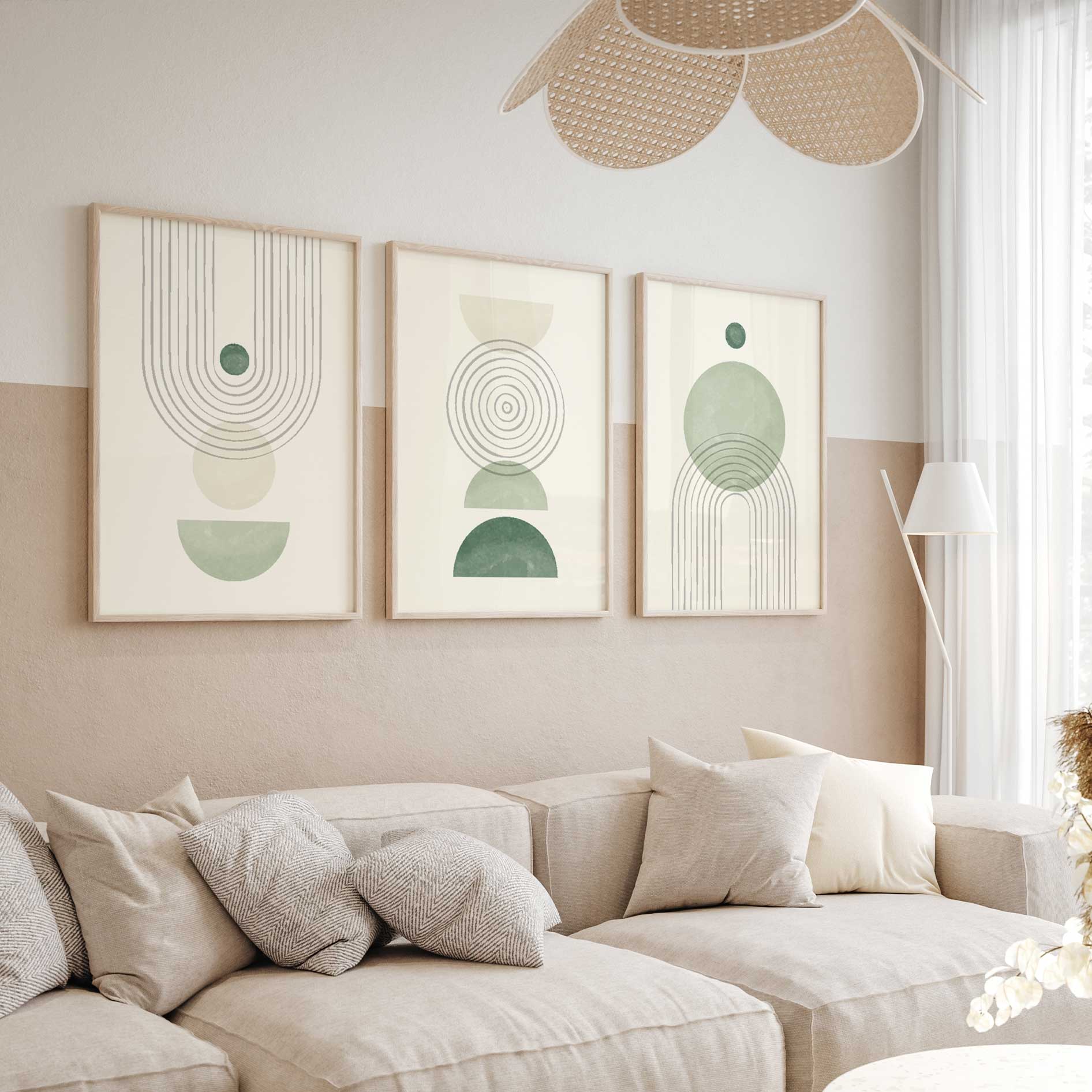 Mid Century Modern Wall Set of 3