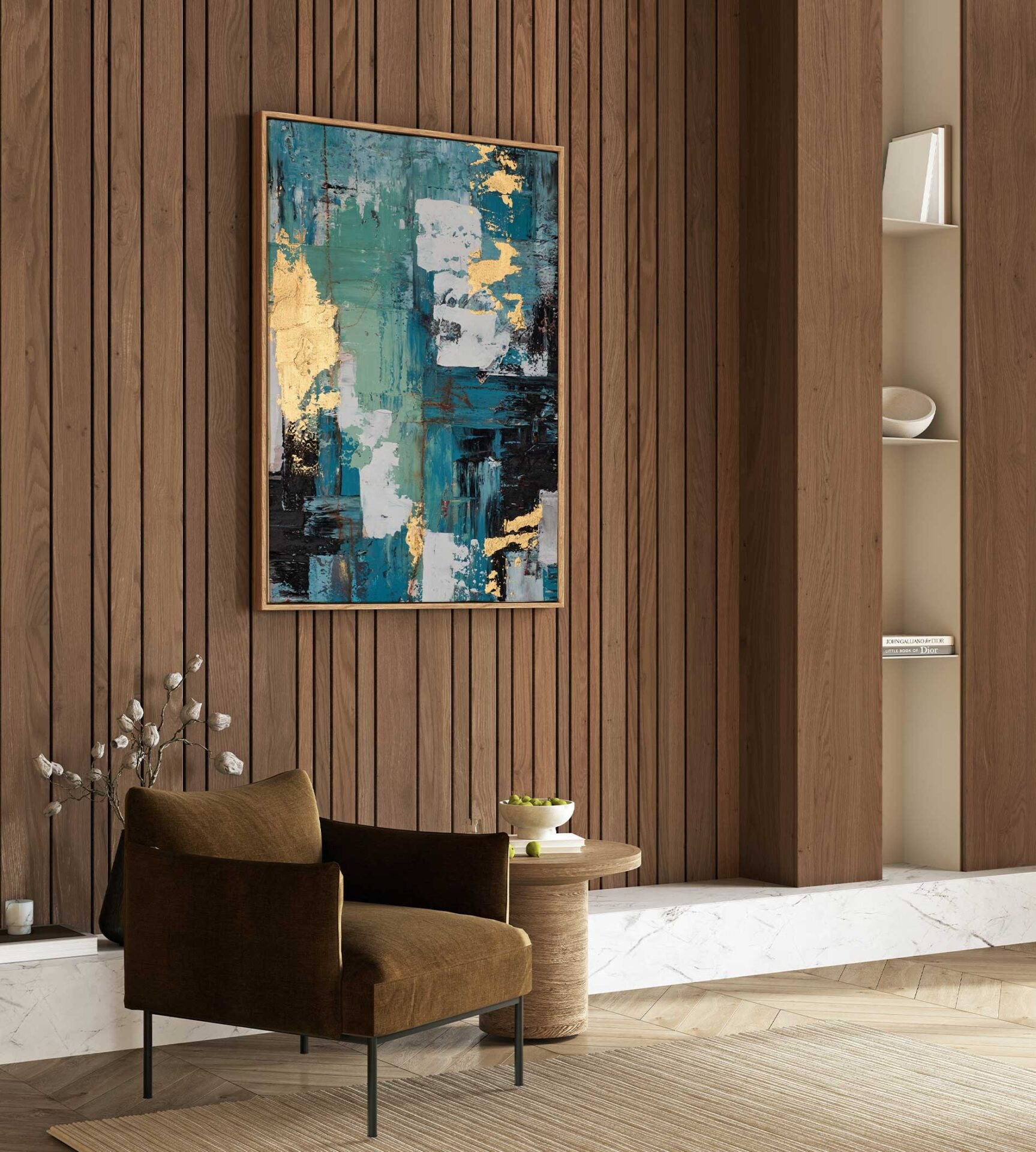 Gestural Abstract Framed Canvas