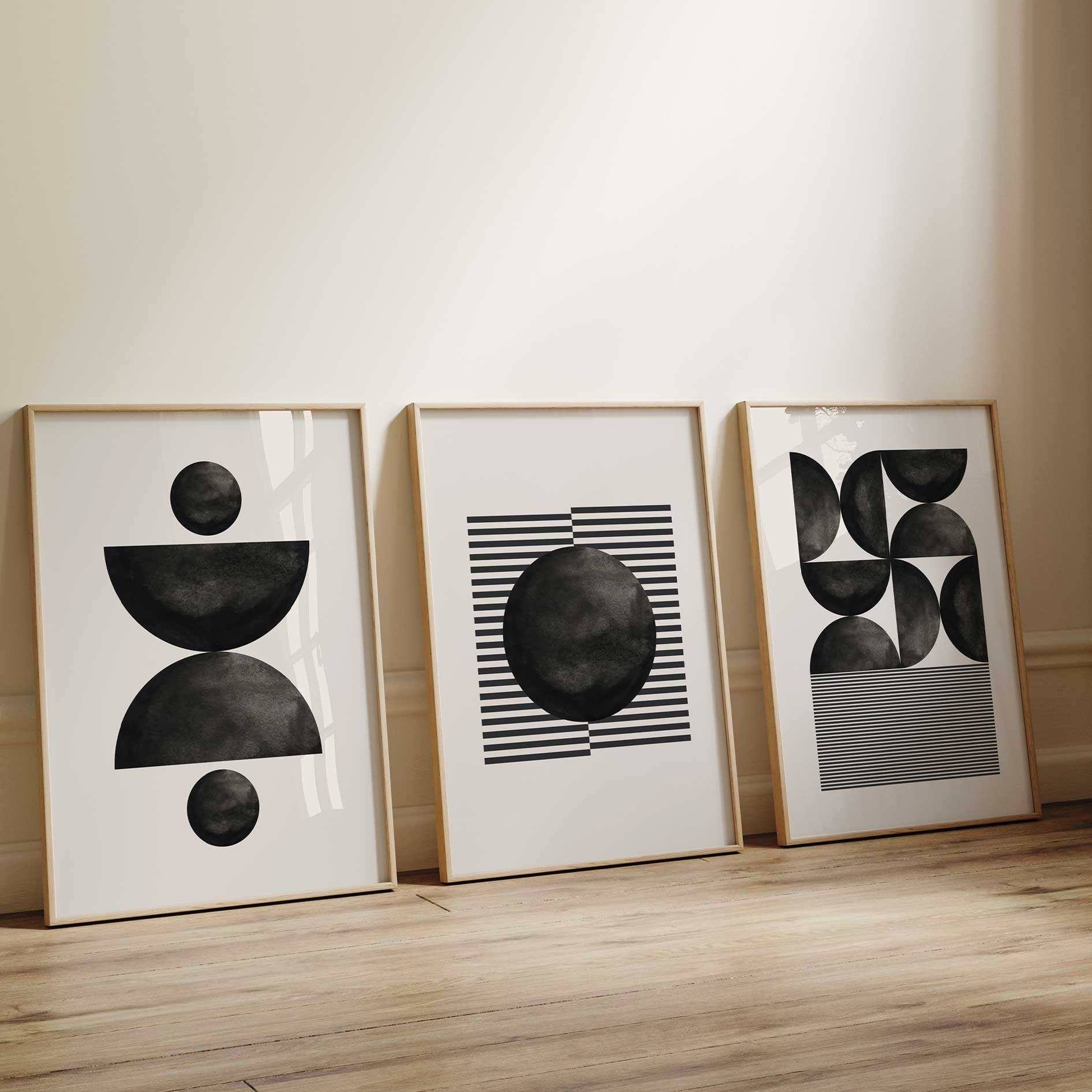 Abstract Geometric Black And White Shapes