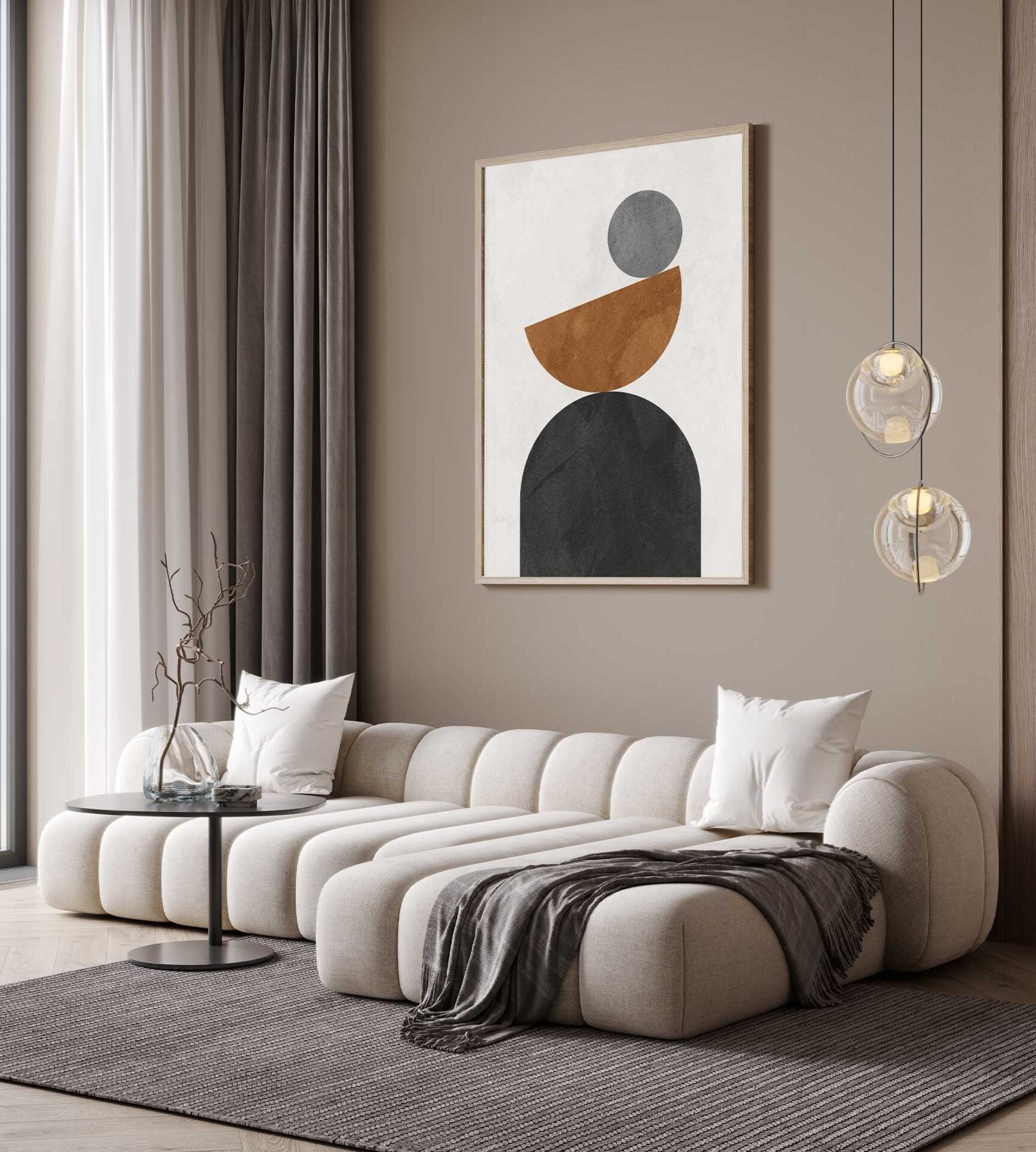 Stacked Stones Framed Canvas