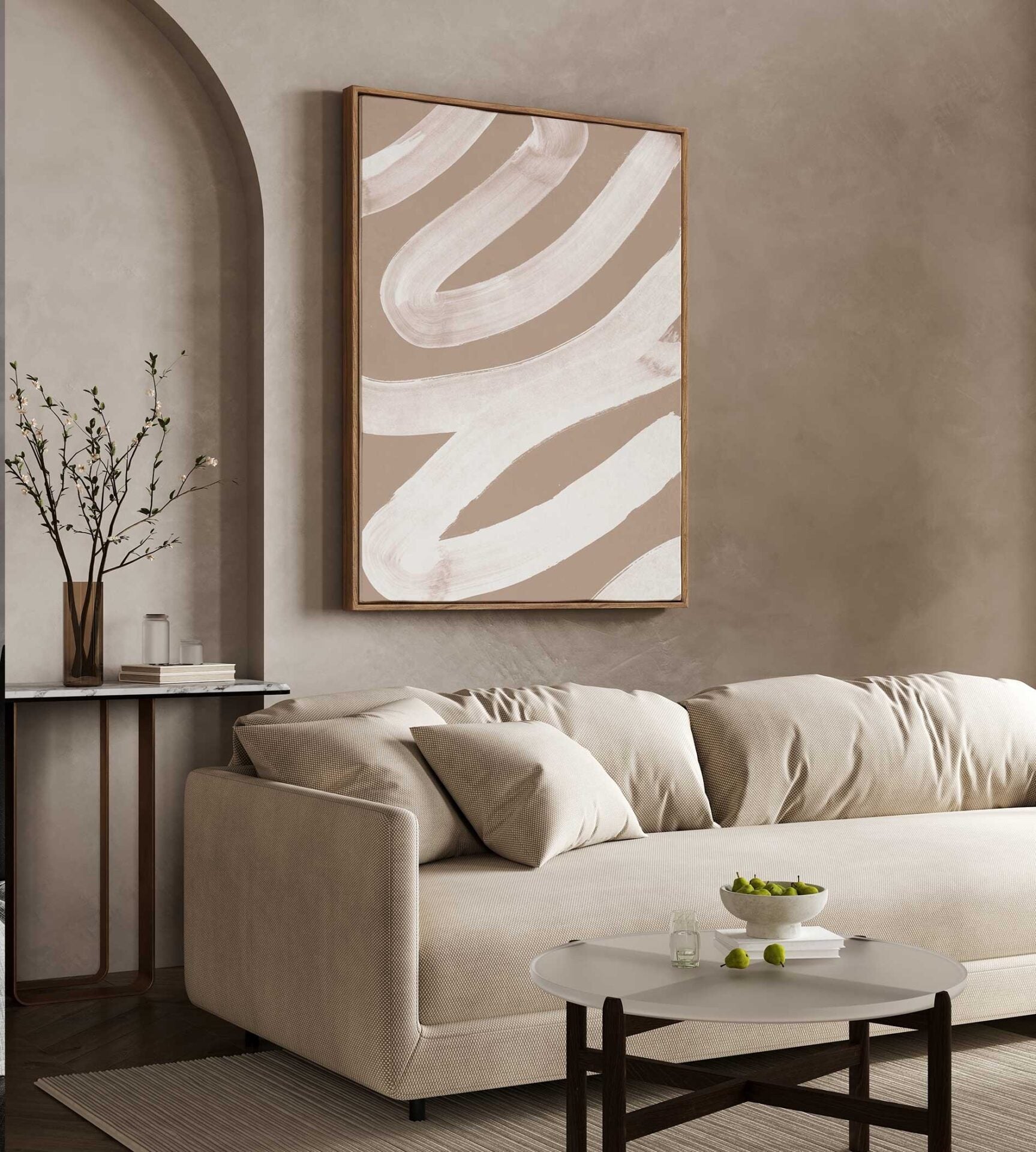 Flowing Curves Framed Canvas