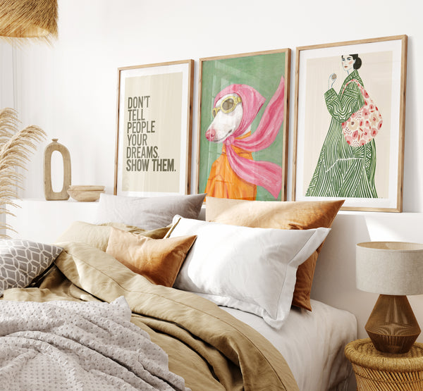 Chic Illustration & Quote Trio Wall Art