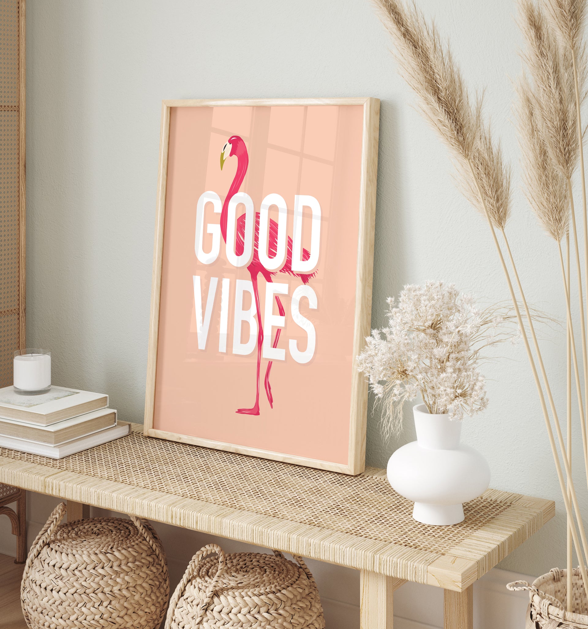 Pink Flamingo Vibes Wall Art