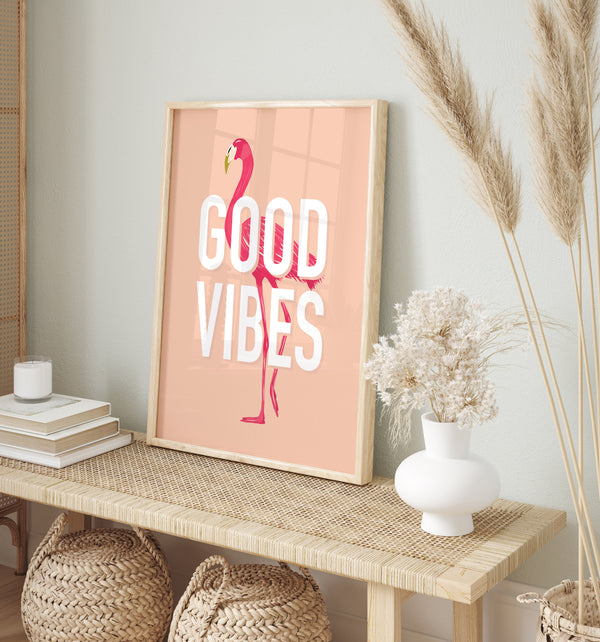 Pink Flamingo Vibes Wall Art