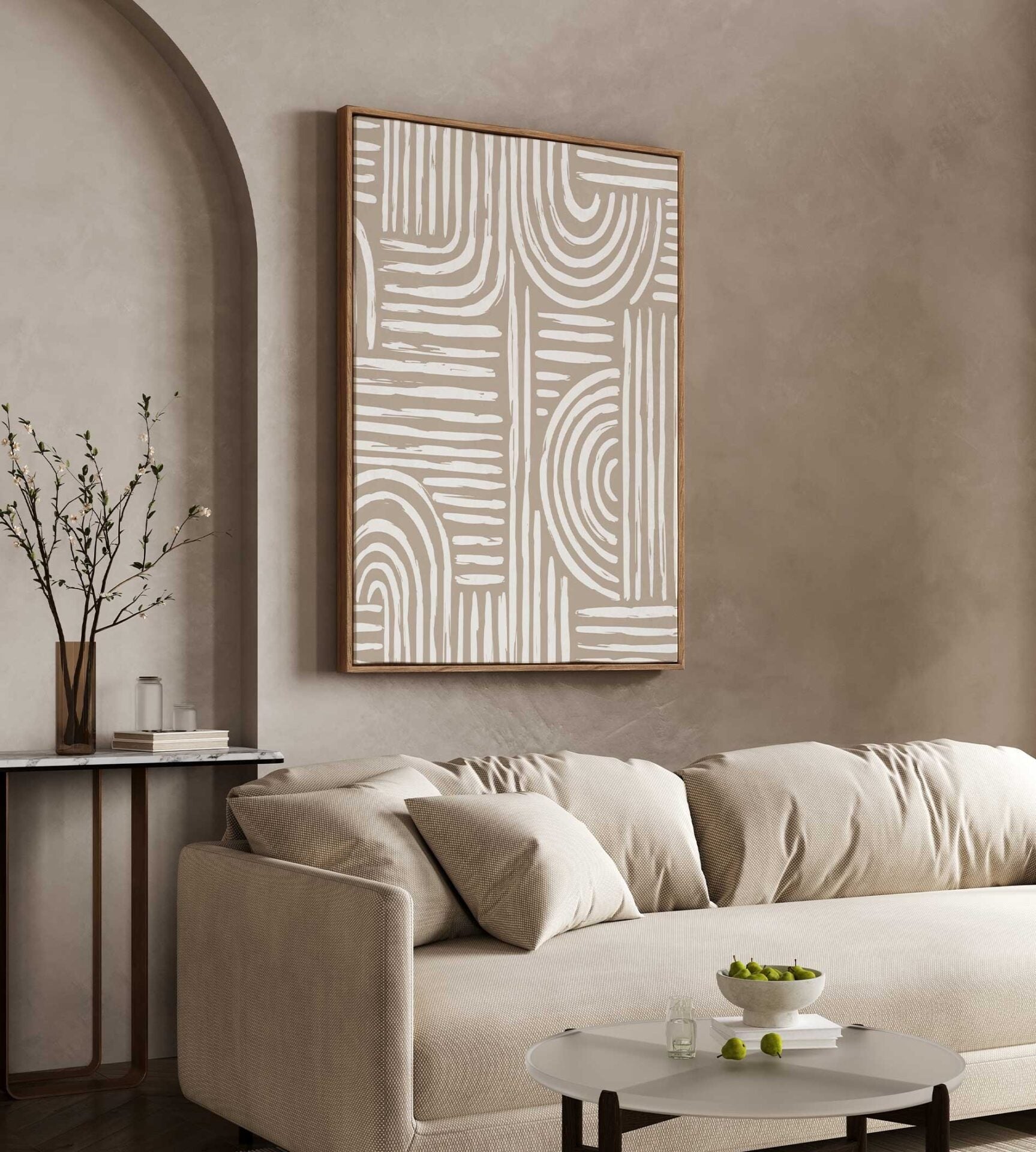 Curved Rhythm Framed Canvas