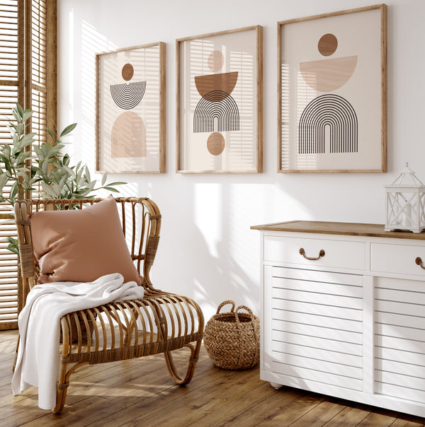 Boho Neutral Geometric Art Wall Art