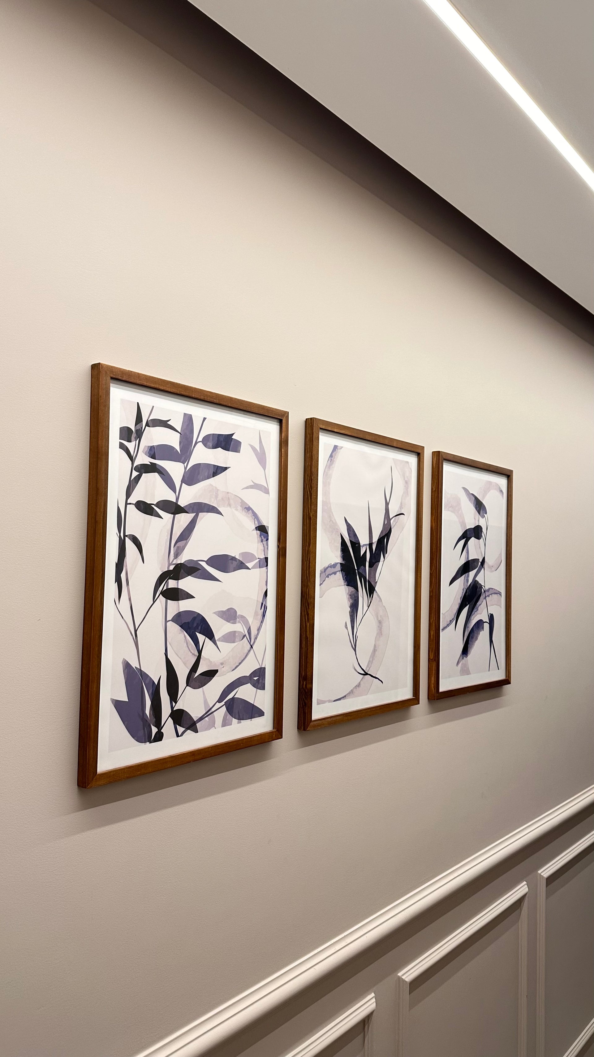 Modern Watercolor Leaves Wall Art