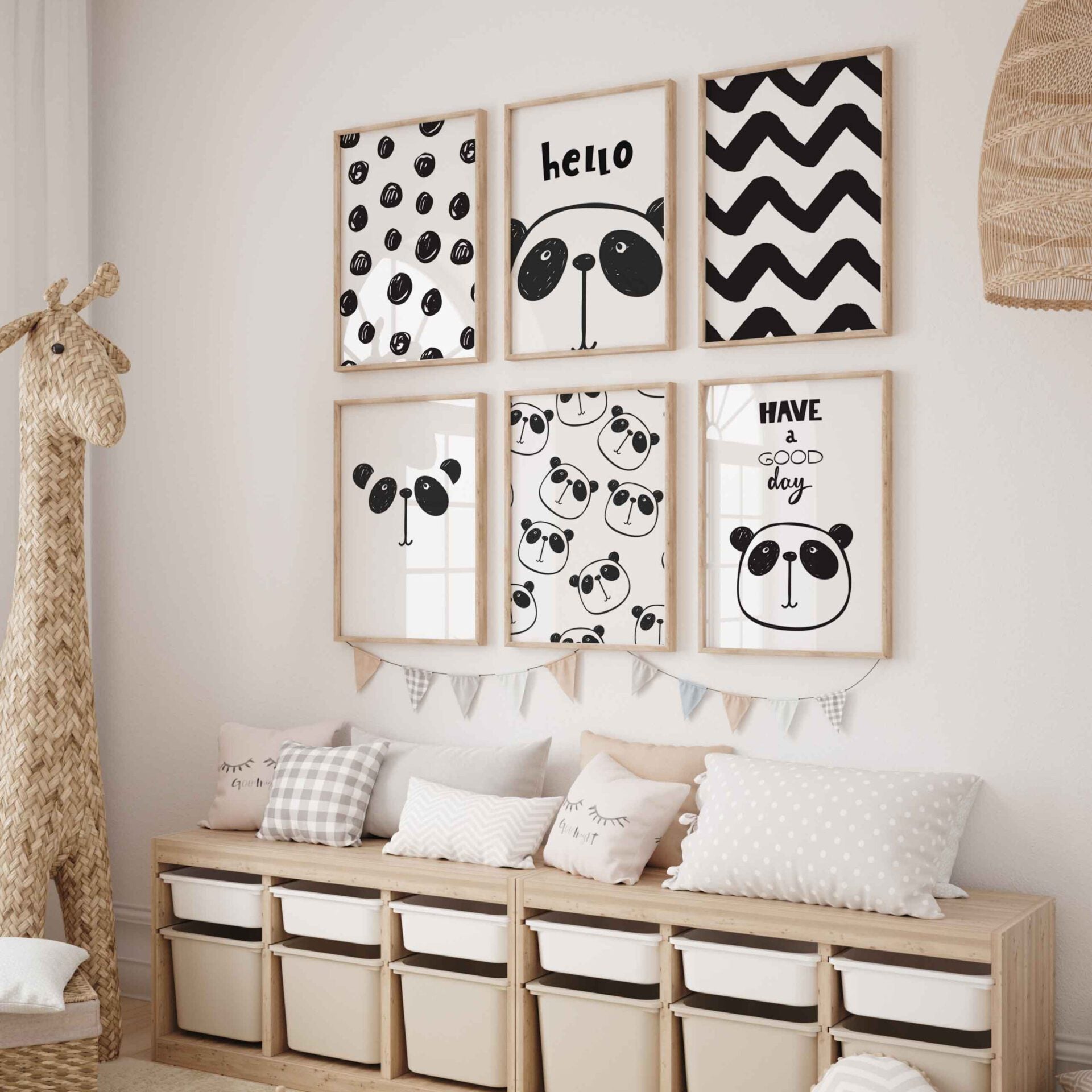 Cute Panda Black And White