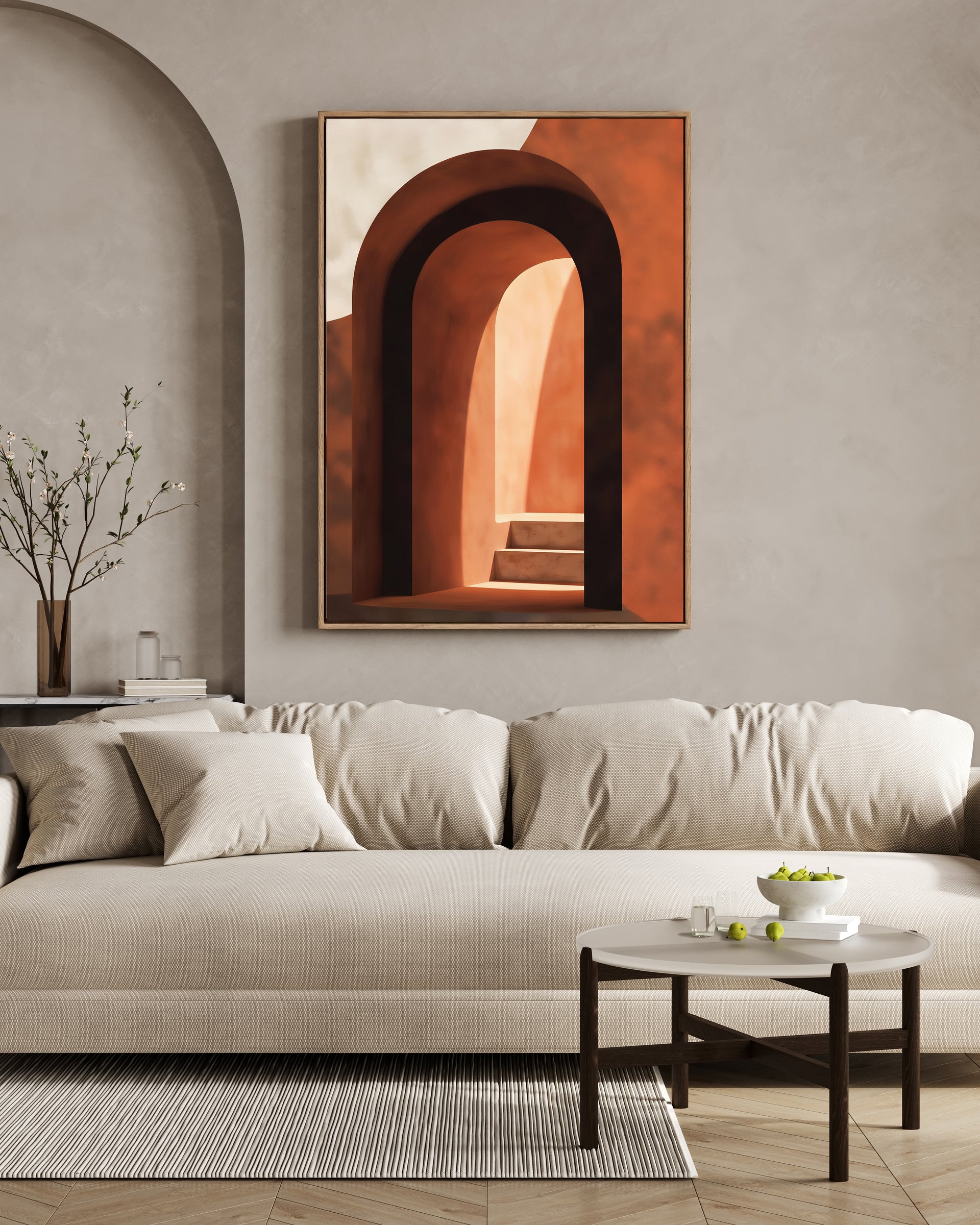 Warm Earth Tones Framed Canvas