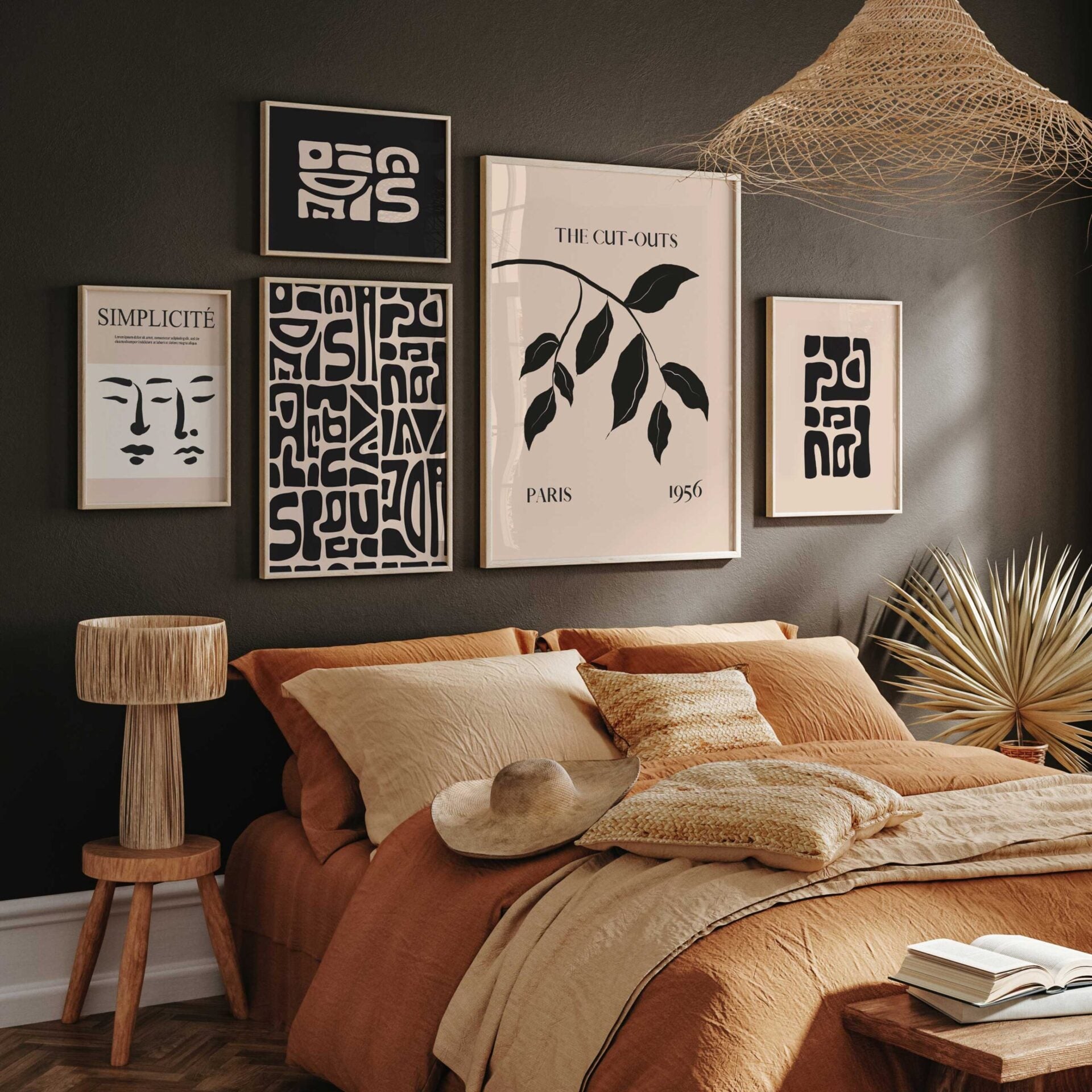 black and white wallframe abstract image