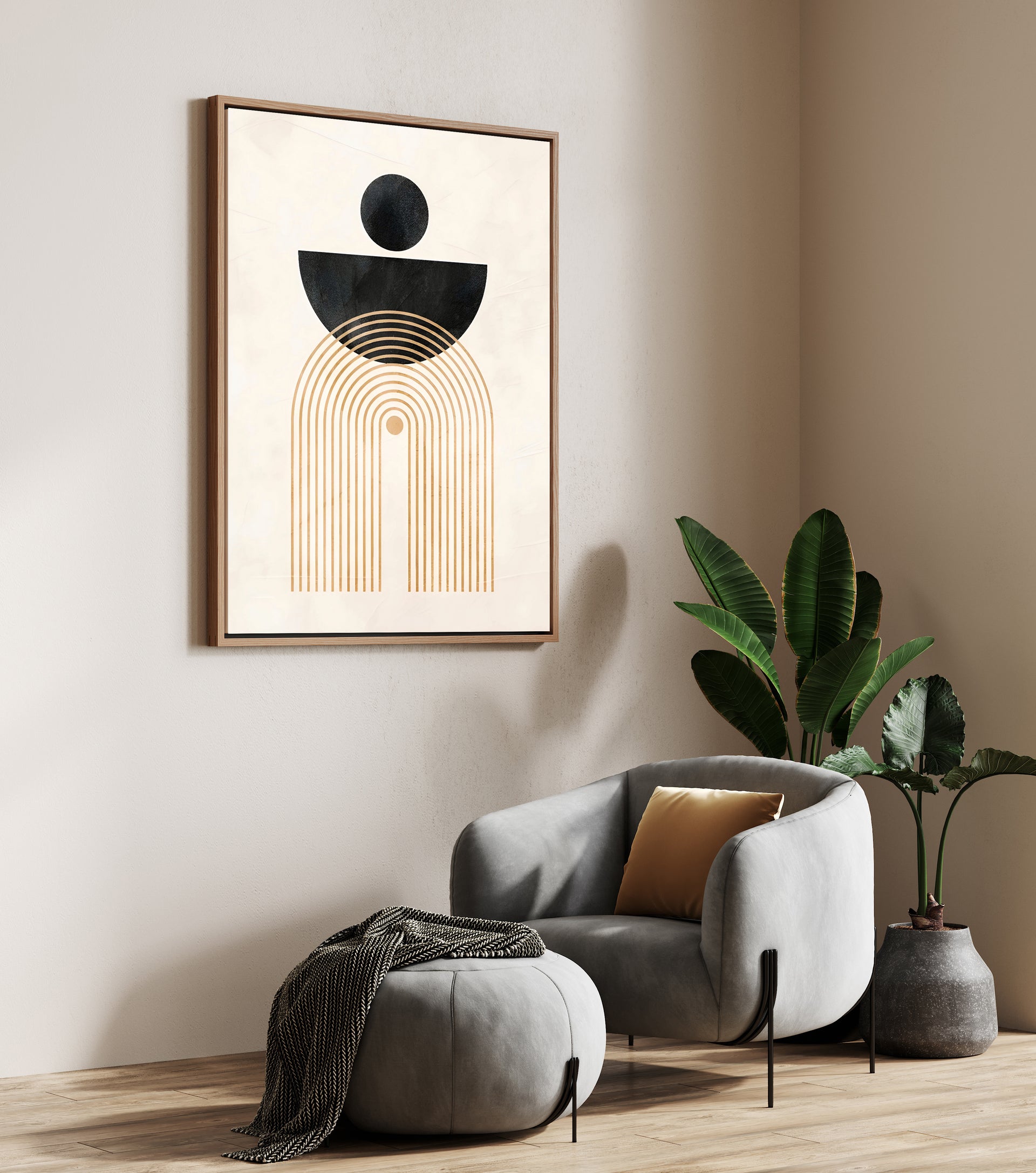 Harmony Lines Framed Canvas