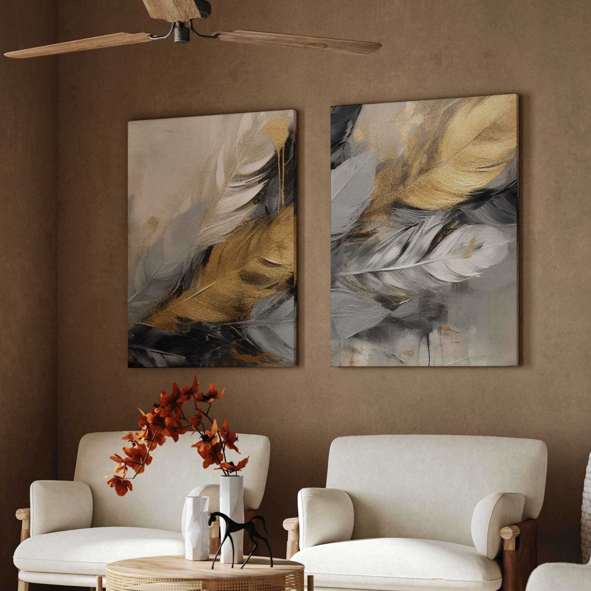 Abstract Feathers Canvas Wall Art