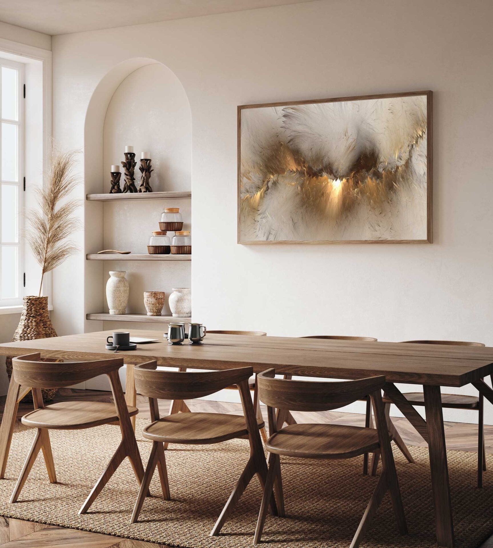 Golden Haze Framed Canvas