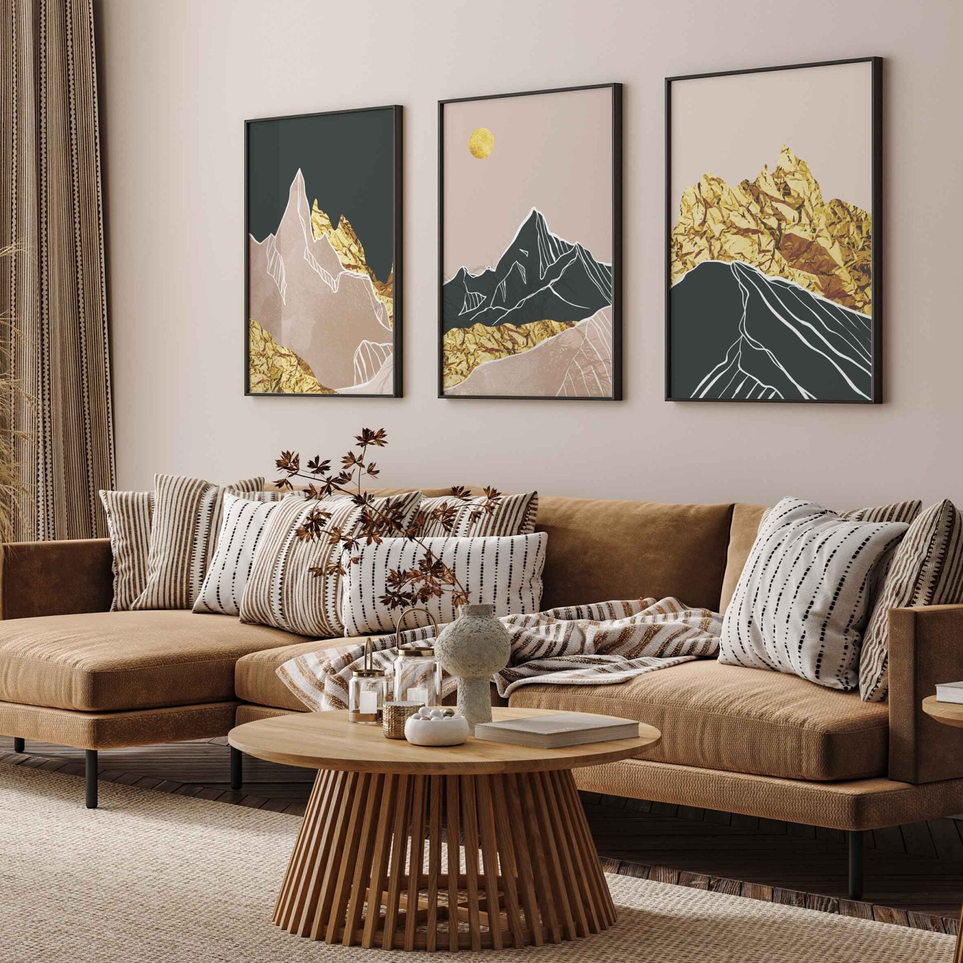 Luxury Gold Mountain Wall Art