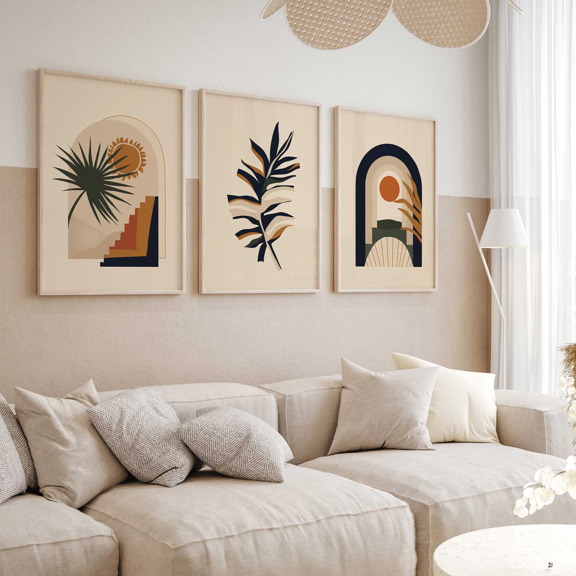 Boho Arch &amp; Palm Wall Art