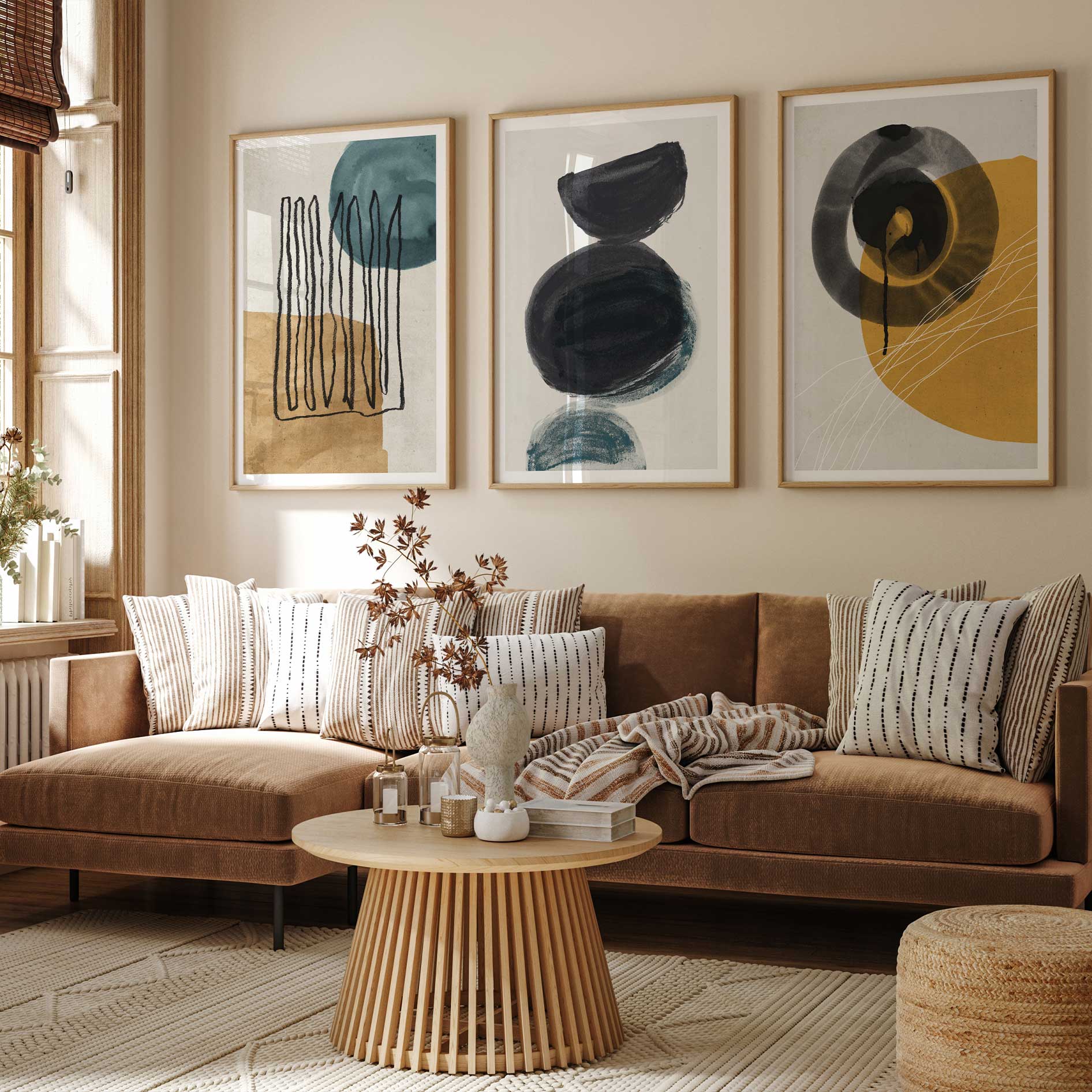 Abstract Forms Trio Wall Art