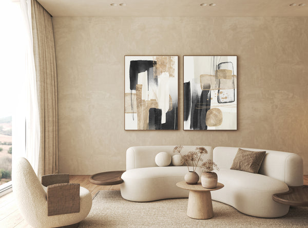 Abstract Brushstrokes Framed Canvas