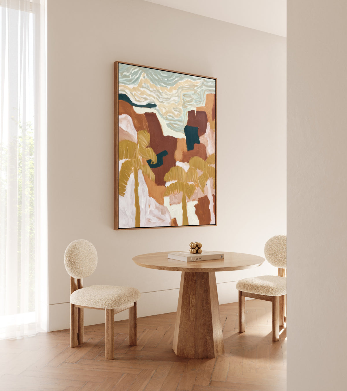 Abstract Desert Palms Framed Canvas