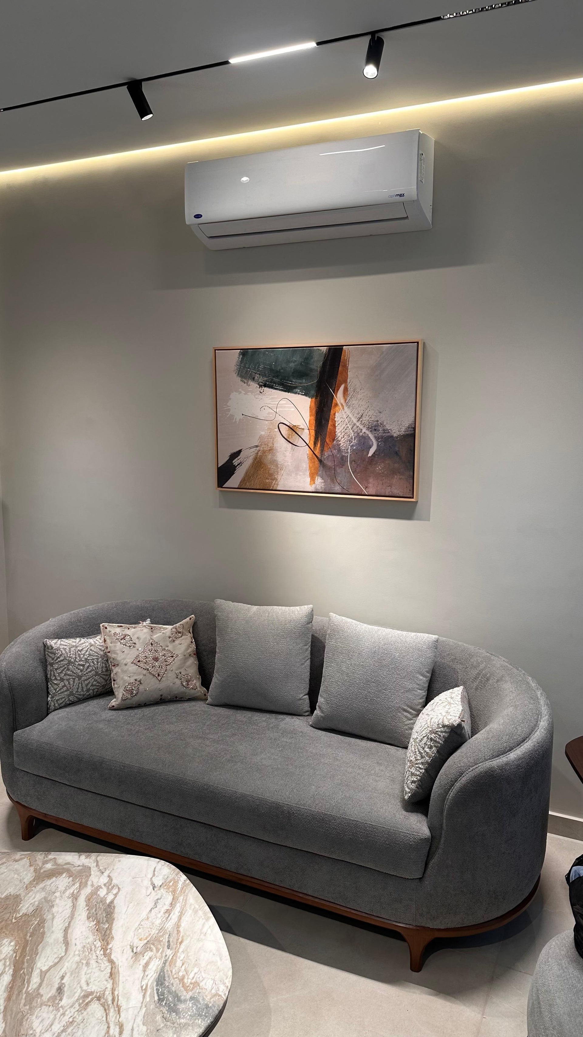 Abstract Teal Harmony Framed Canvas