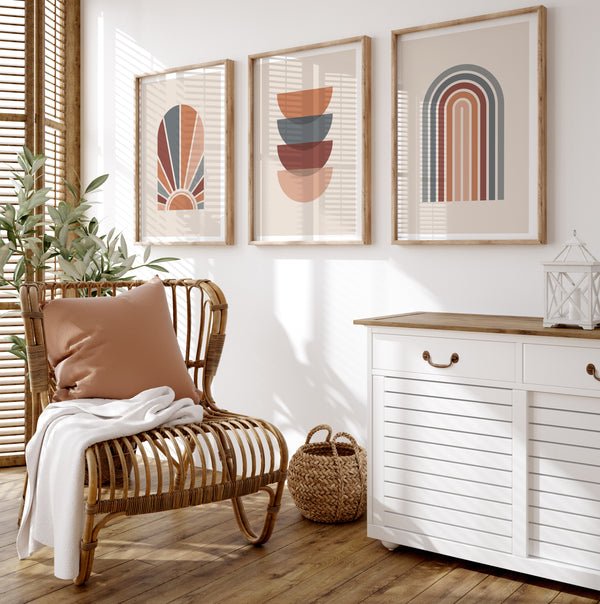 Boho Sunset Geometric Wall Art