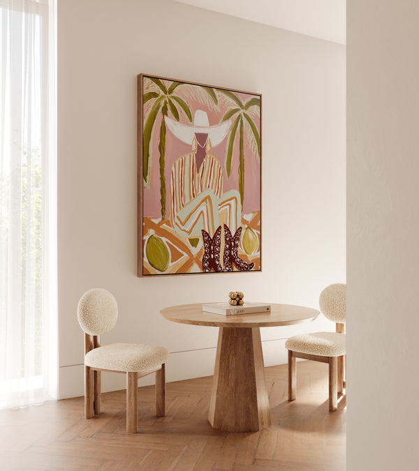 Boho Western Palm Framed Canvas