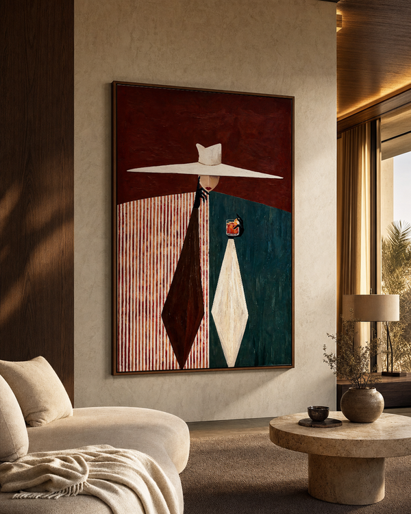 Bold Blue & Stripes Figurative Framed Canvas