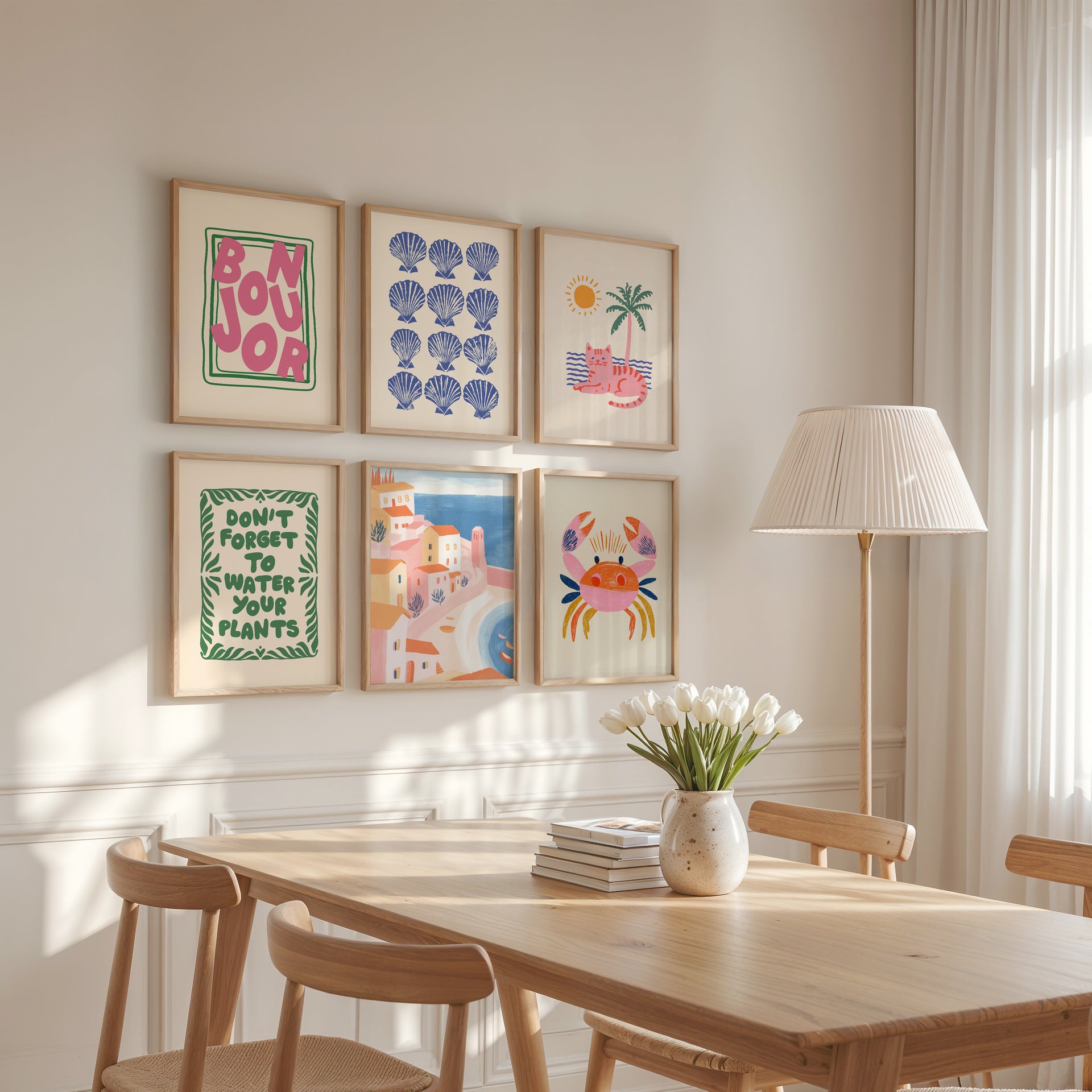 Colorful Eclectic Coastal Gallery Wall