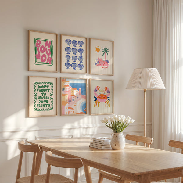 Colorful Eclectic Coastal Gallery Wall