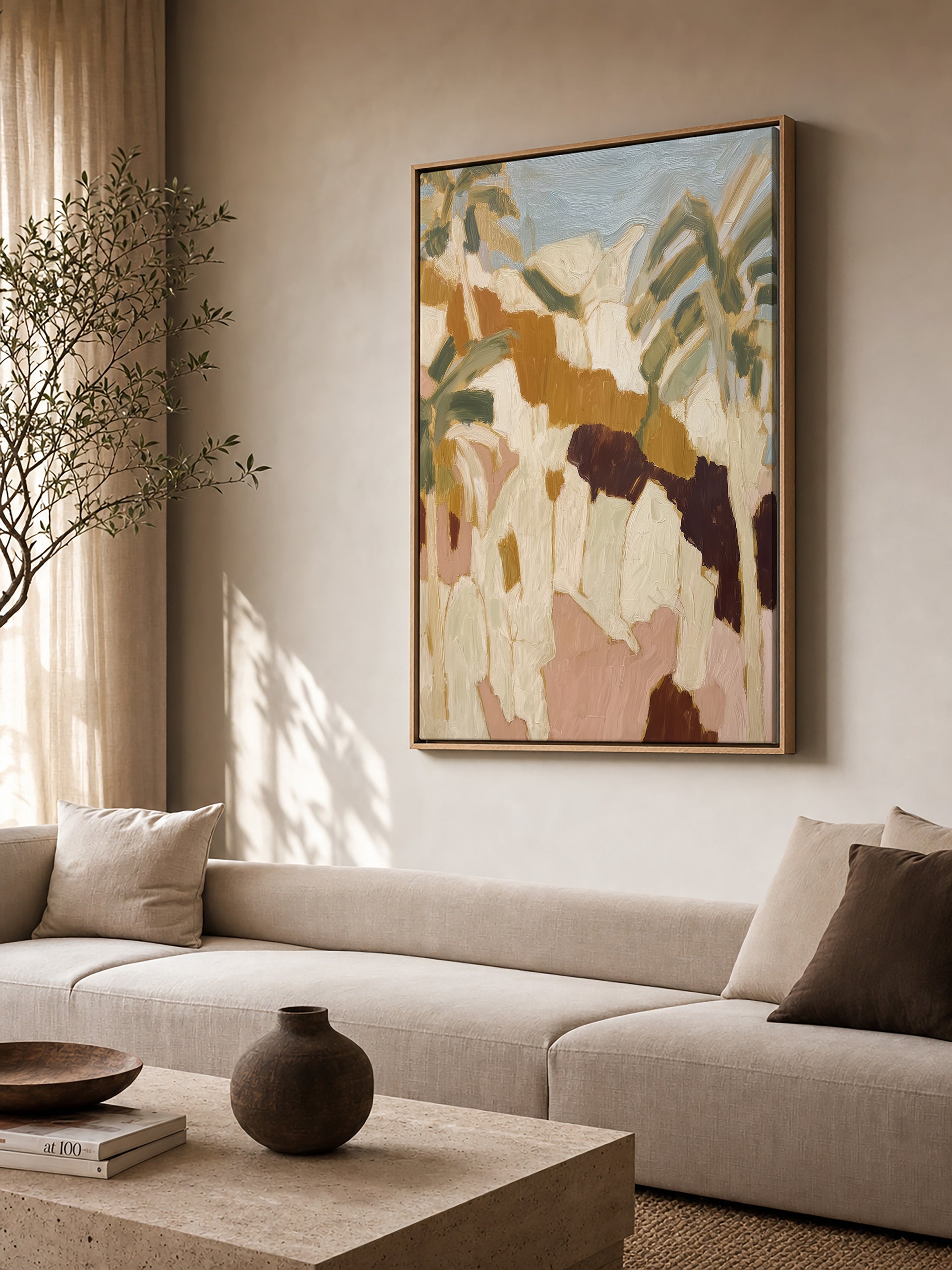 Dune & Palms Abstract Framed Canvas