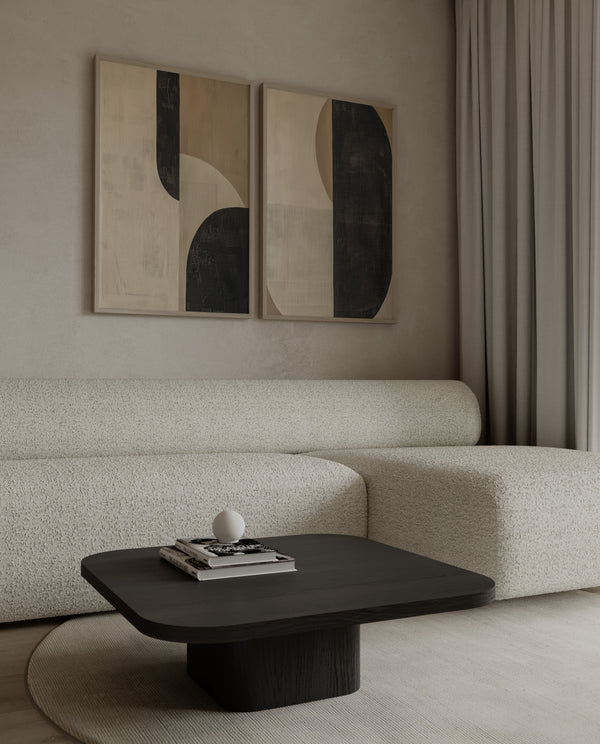Earthy Minimalist Abstract Framed Canvas