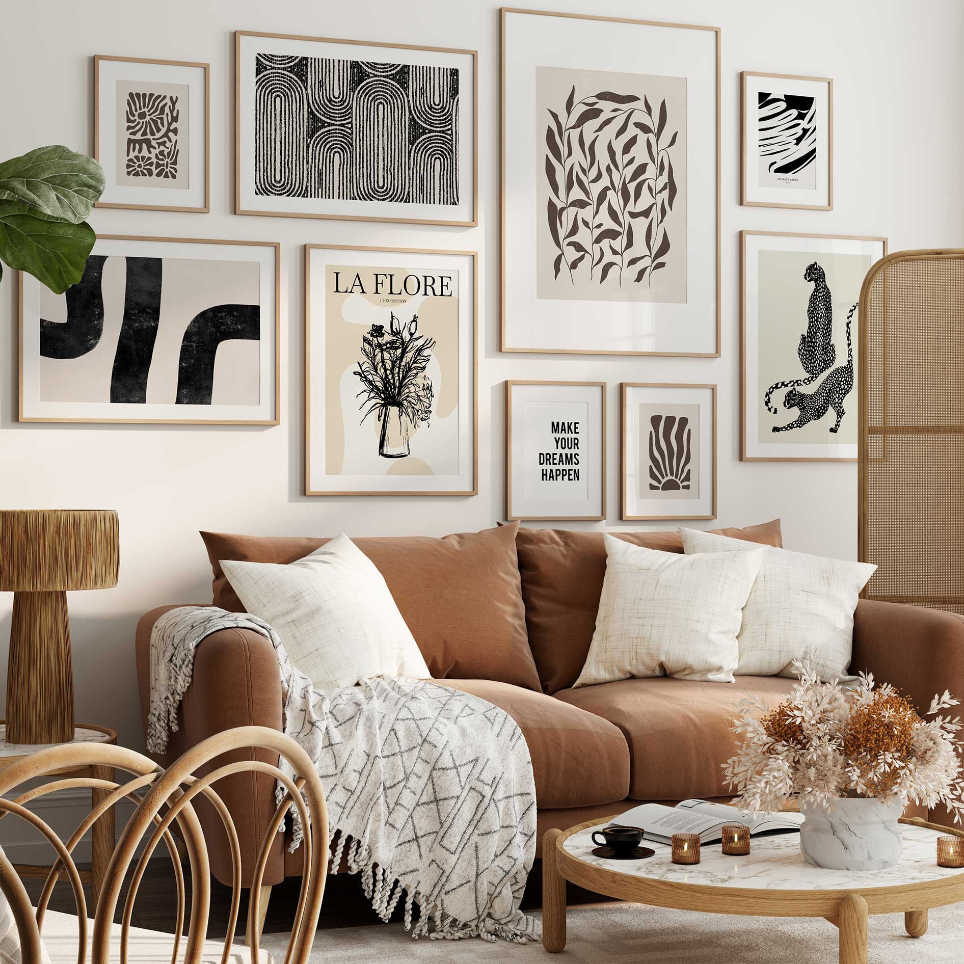 La Flore Abstract  Wall Set