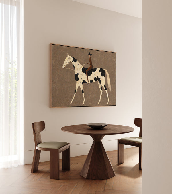 Minimalist Equestrian Rider Framed Canvas