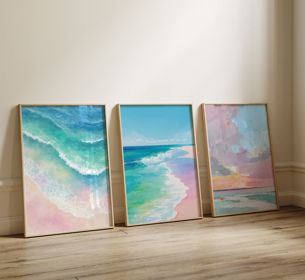 Serene Pastel Beach Wall Art