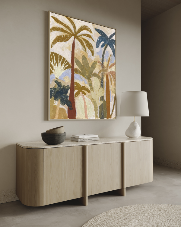 Vintage Palm Tree Framed Canvas