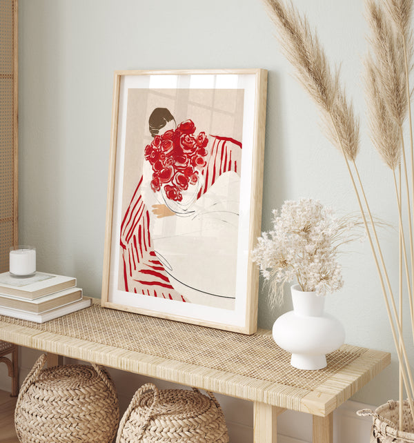 Red Roses Bouquet Wall Art
