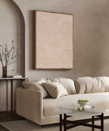 Neutral Lines Framed Canvas