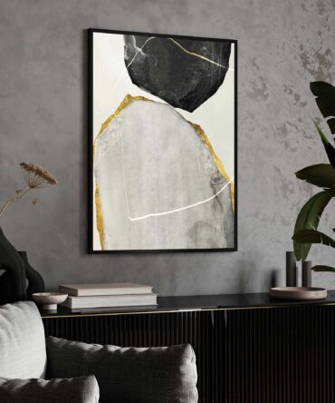 Abstract Stony, Framed Canvas