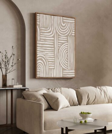 Curved Rhythm Framed Canvas