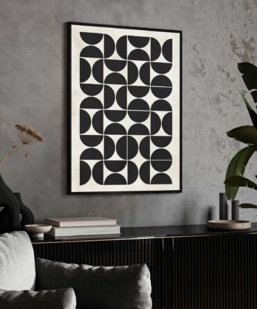 Abstract Circles Framed Canvas